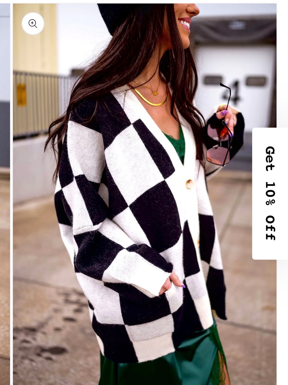 Dressed in Lala Black & White Cardigan - Picture 6 of 6